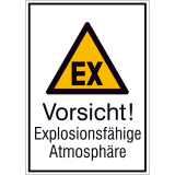 Kombi-Warnschild Warnung vor explosionsfähiger Atmosphäre