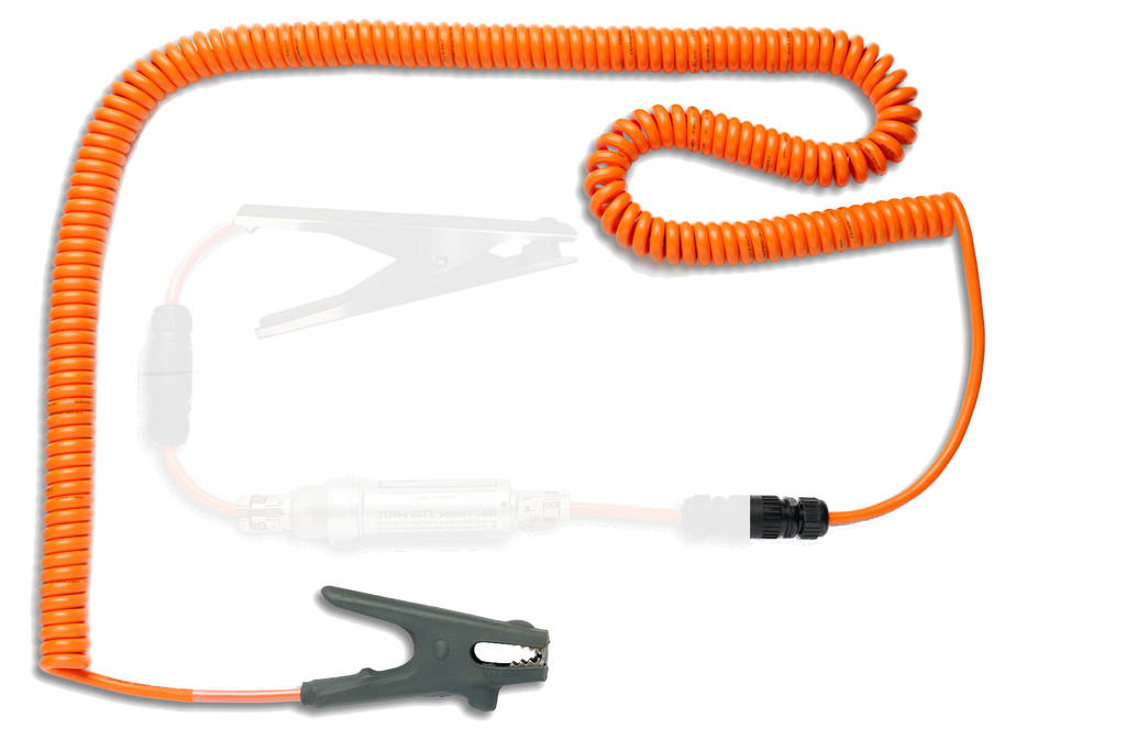 [TBSLEWK07BM8] Erdungswendelkabel für TIMM BITE Smart LED, ausziehbar bis 7,5 m, orange, mit Buchse